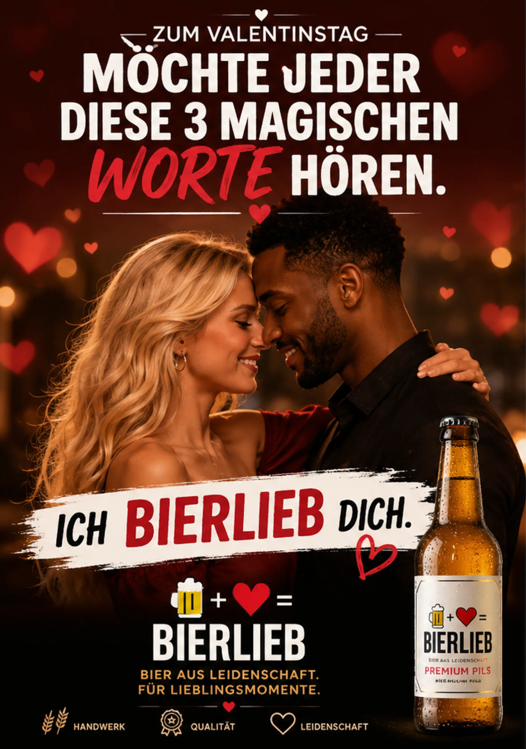 Erstes City-Light-Plakat der Bierlieb-Kampagne